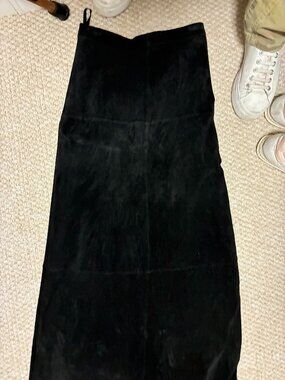 Asara B Washable black Suede maxi skirt